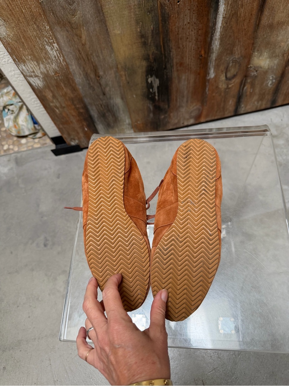 Reformation Terra Suede Lace-Up Sneakers — Chestnut Brown size 8.5 - Picture 9 of 13